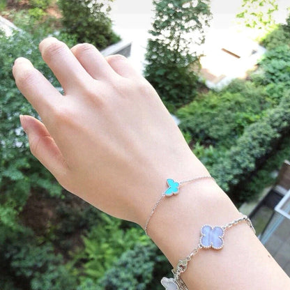 [LORA]BUTTERFLY TURQUOISE BUTTERFLY BRACELET SILVER