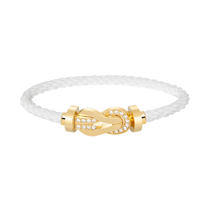 [LORA]CHANCE LARGE 8 FIGURE BUCKLE HALF DIAMOND BRACELET GOLD