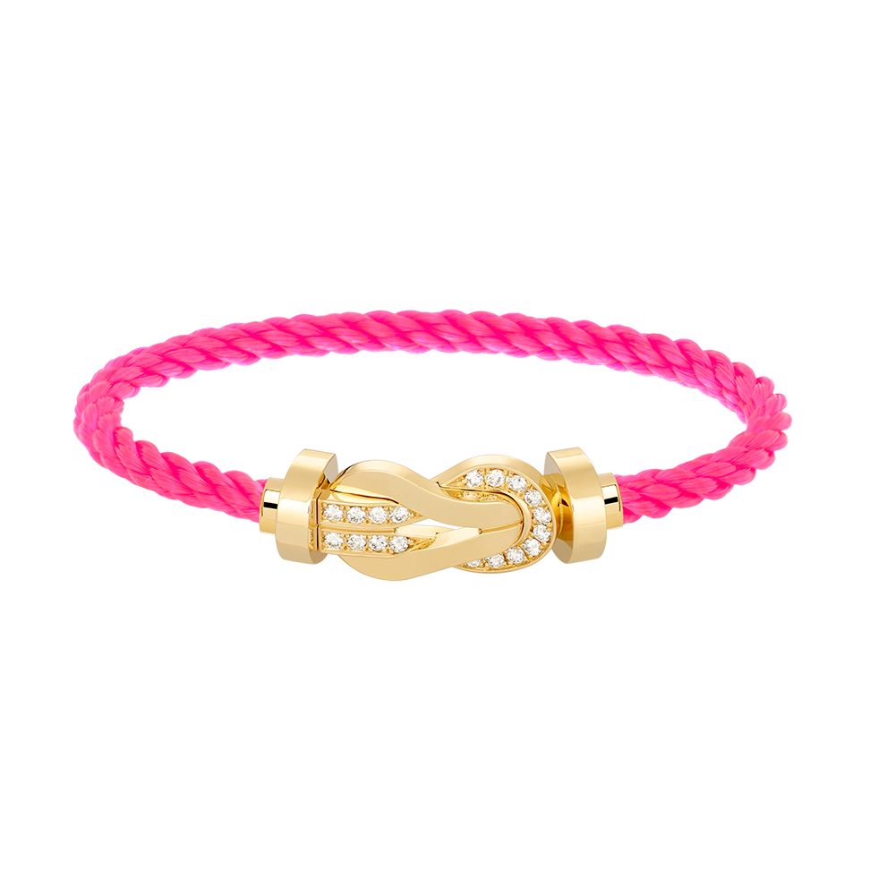 [LORA]CHANCE LARGE 8 FIGURE BUCKLE HALF DIAMOND BRACELET GOLD