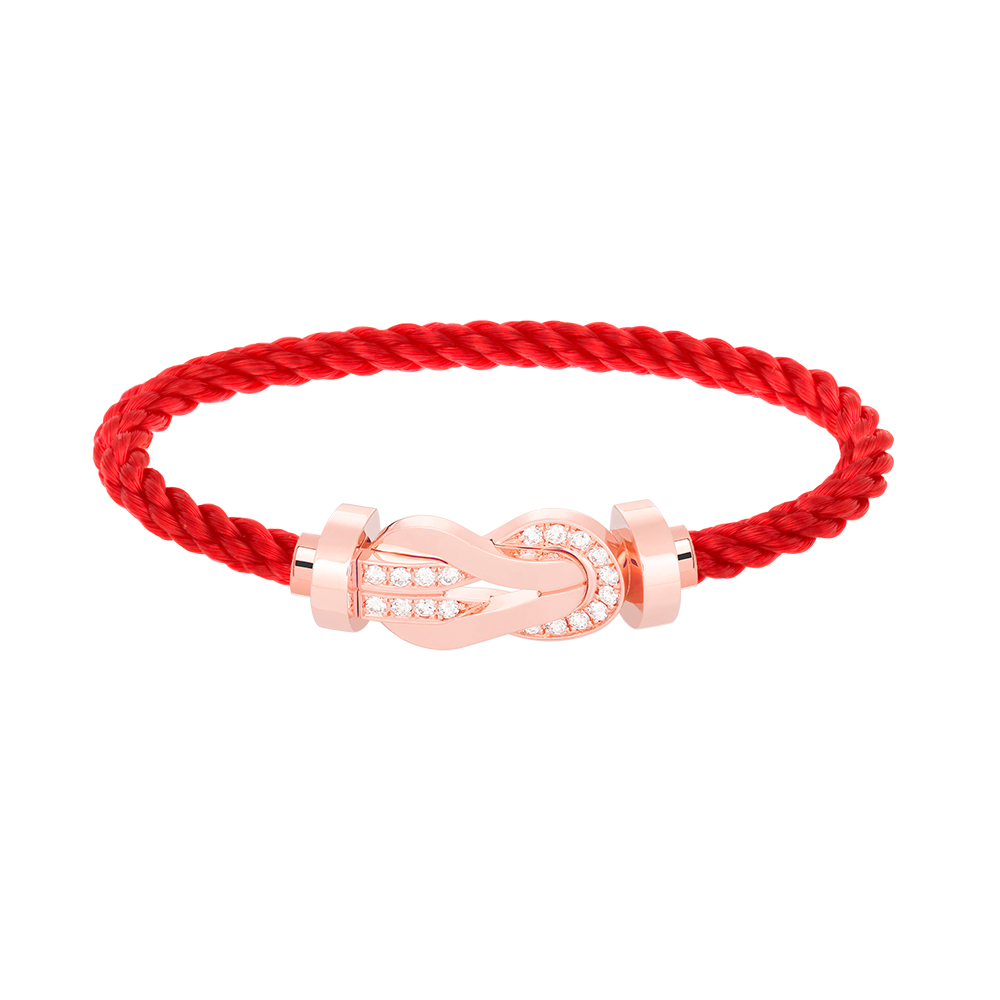 [LORA]CHANCE LARGE 8 FIGURE BUCKLE HALF DIAMOND BRACELET ROSE GOLD