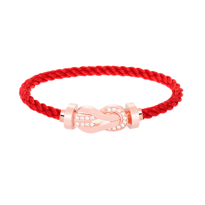 [LORA]CHANCE LARGE 8 FIGURE BUCKLE HALF DIAMOND BRACELET ROSE GOLD