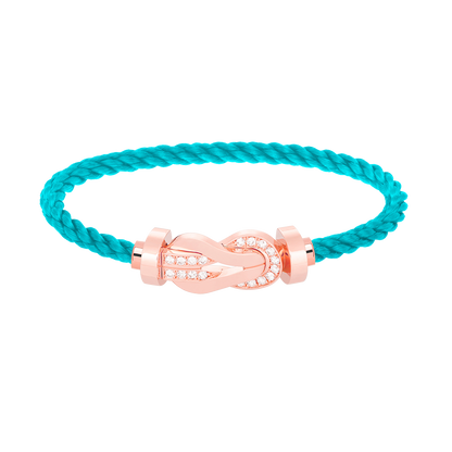 [LORA]CHANCE LARGE 8 FIGURE BUCKLE HALF DIAMOND BRACELET ROSE GOLD