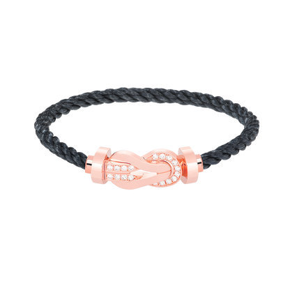 [LORA]CHANCE LARGE 8 FIGURE BUCKLE HALF DIAMOND BRACELET ROSE GOLD