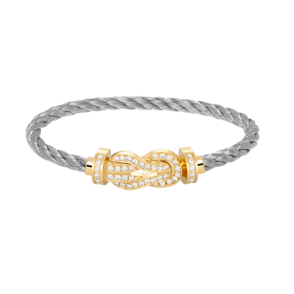 [LORA]CHANCE LARGE 8 FIGURE BUCKLE FULLDIAMOND BRACELET GOLD