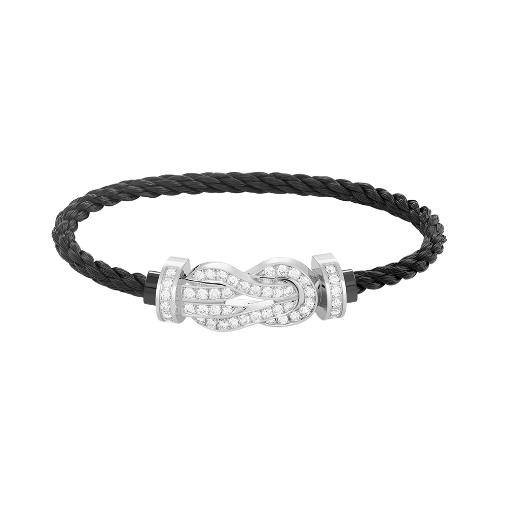 [LORA]CHANCE LARGE 8 FIGURE BUCKLE FULL DIAMOND BRACELET SILVER