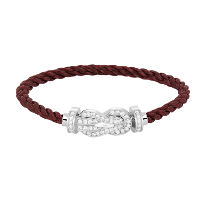 [LORA]CHANCE LARGE 8 FIGURE BUCKLE FULL DIAMOND BRACELET SILVER