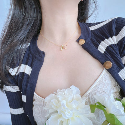 [LORA]Sparkling "A" Shape Necklace