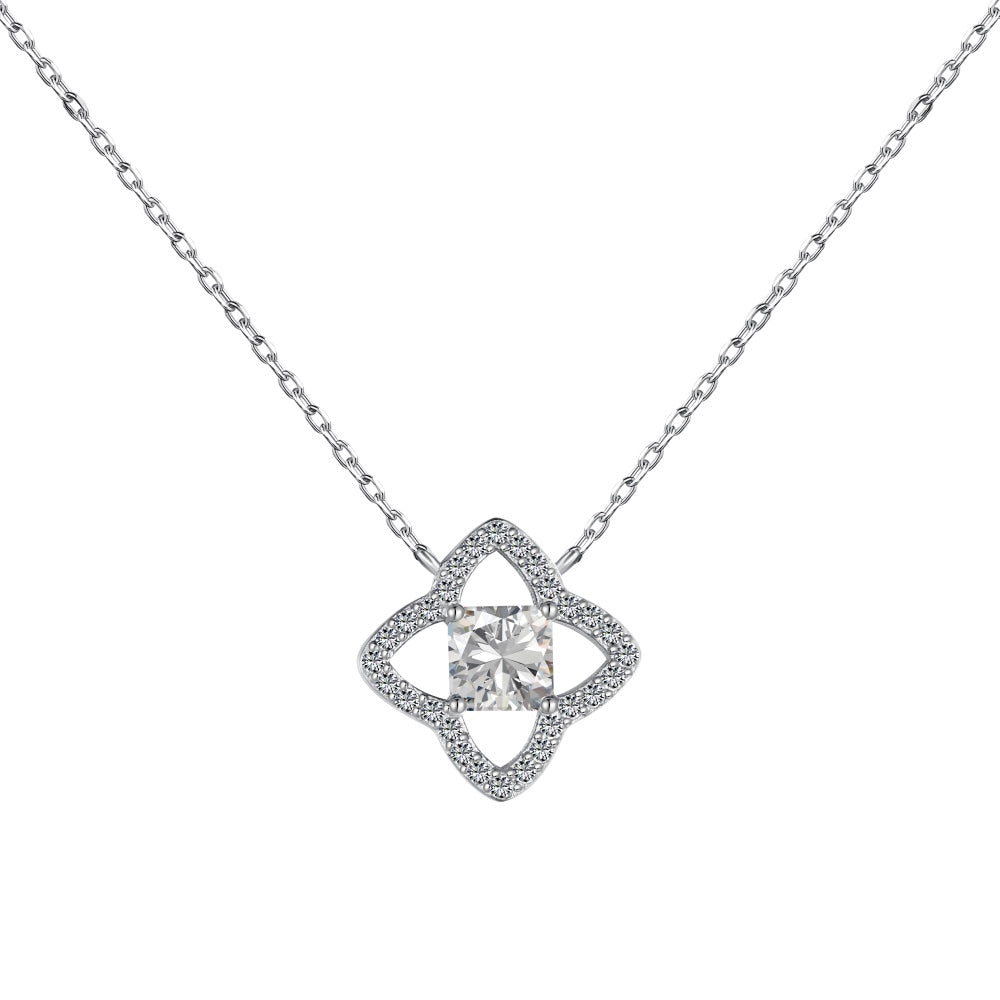 [LORA]Exquisite Flower Shape Princess Cut Necklace
