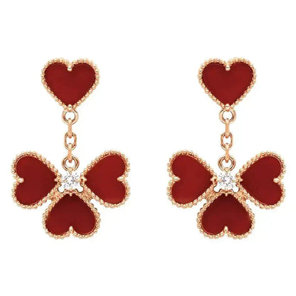 [LORA]SWEET CLOVER CARNELIAN EARRINGS