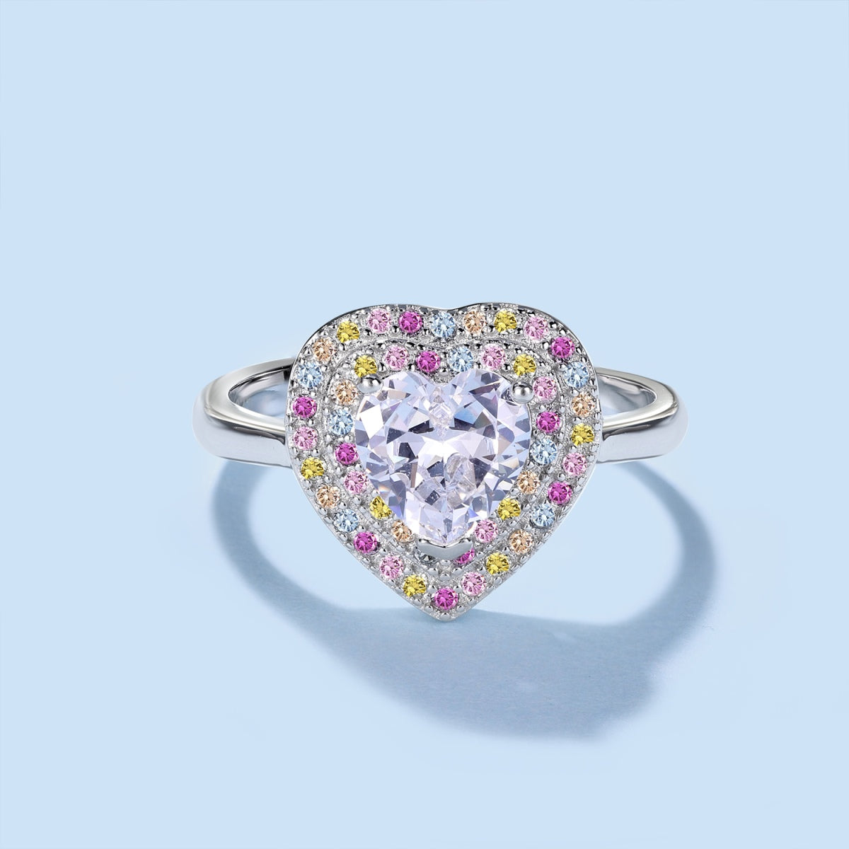 [LORA]Delicate Ebullient Heart Shape Wedding Ring