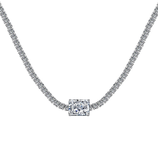 [LORA]2.0 carat Ornate Emerald Cut Necklace