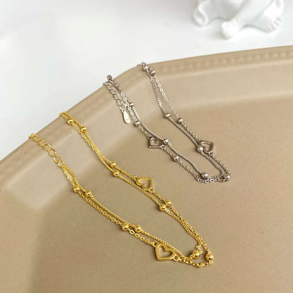 [LORA]Dainty Double Layer Love Heart Bracelet