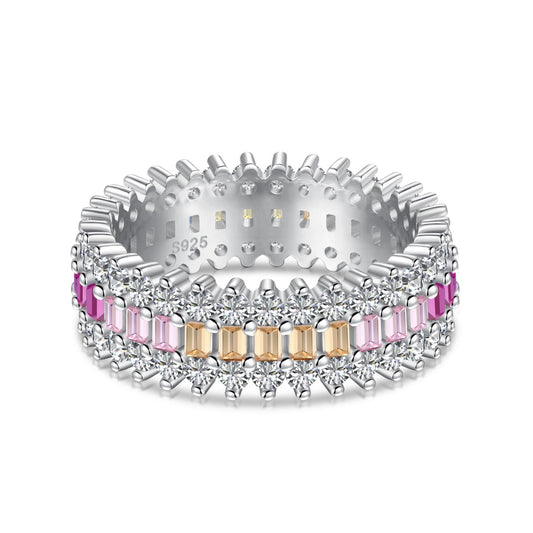 [LORA]Ornate Colorful Radiant Cut Daily Ring