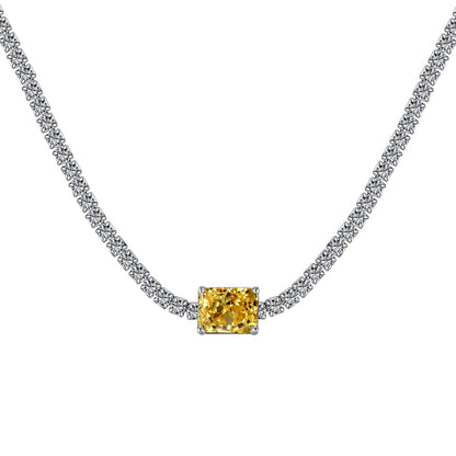 [LORA]2.0 carat Ornate Emerald Cut Necklace