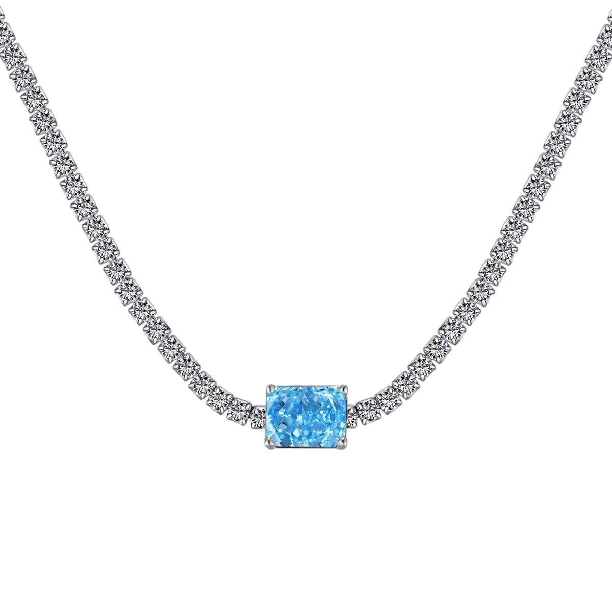 [LORA]2.0 carat Ornate Emerald Cut Necklace