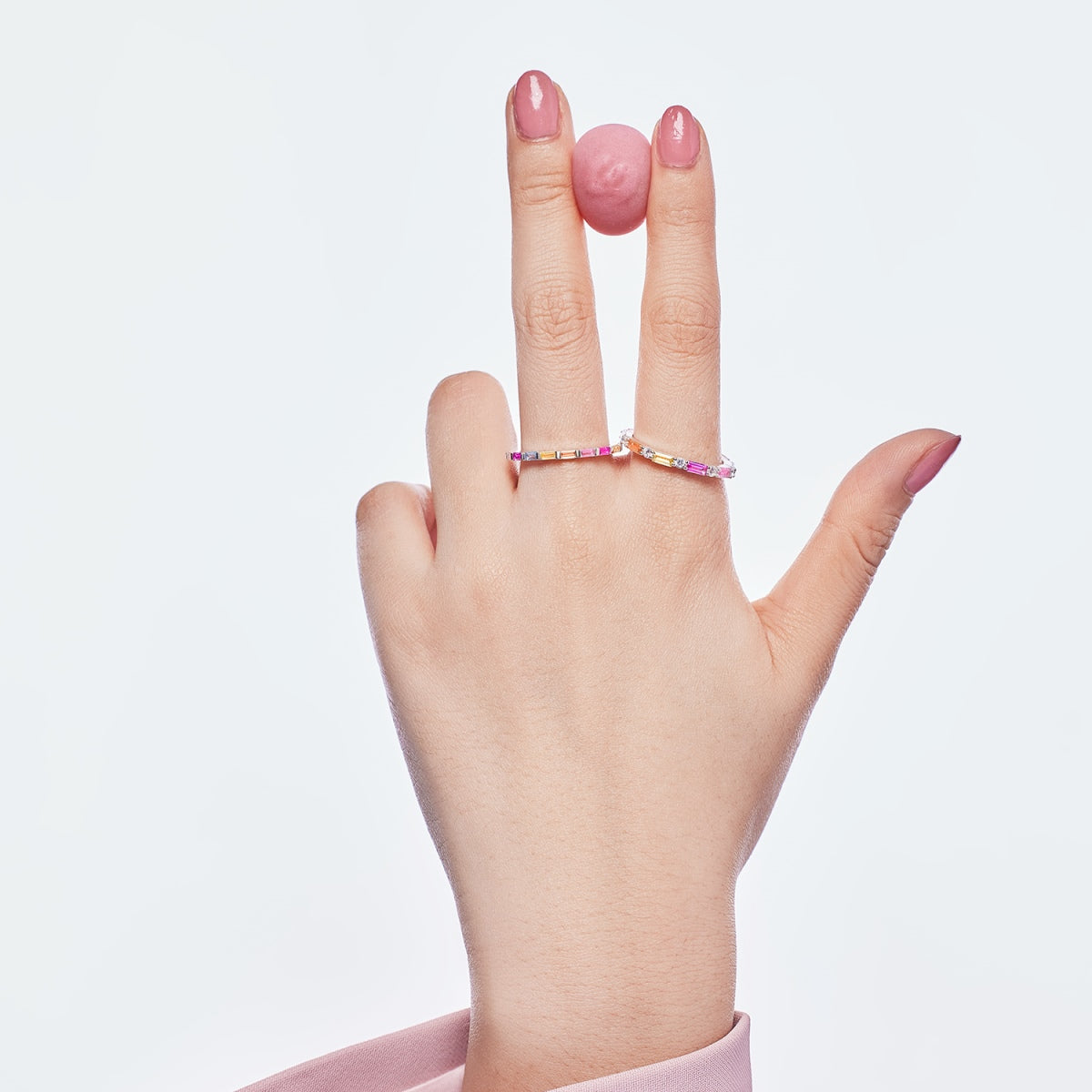 [LORA]Exquisite Multicolored Emerald Cut Daily Ring