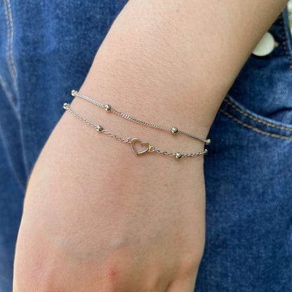 [LORA]Dainty Double Layer Love Heart Bracelet