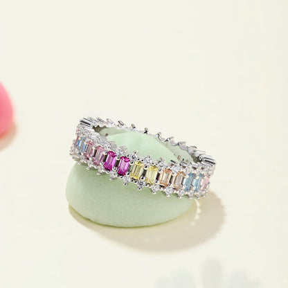 [LORA]Splashy Ornate Emerald Cut Cocktail Ring