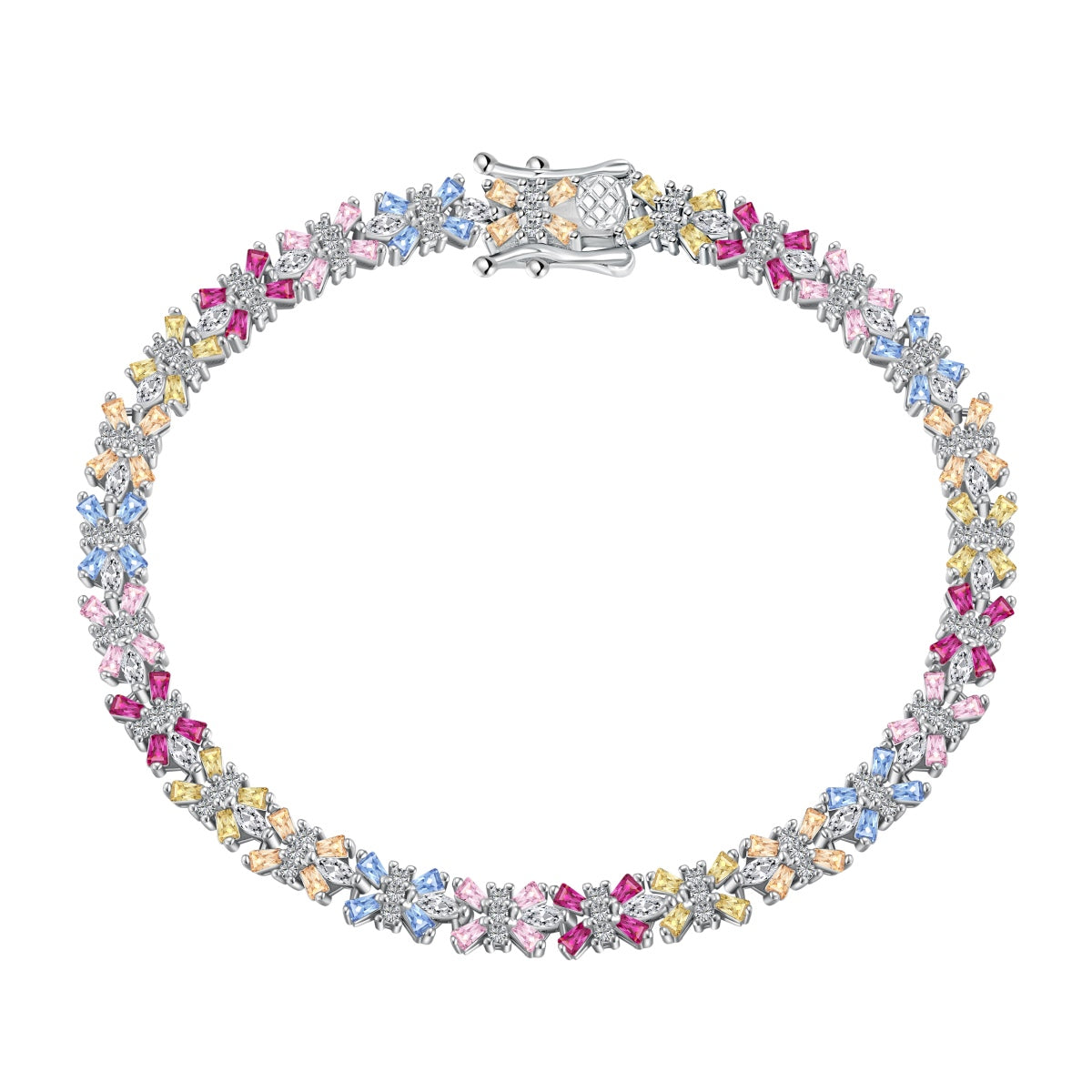 [LORA]Radiant Colorful Emerald Cut Party Bracelet