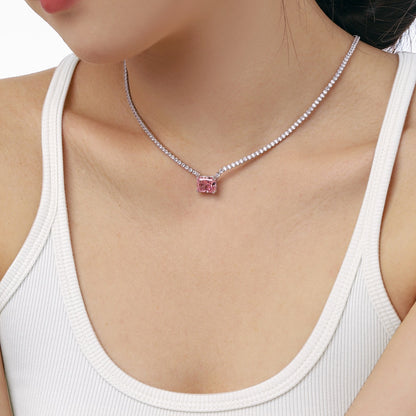 [LORA]4.0 Carat Elegant Radiant Cut Necklace