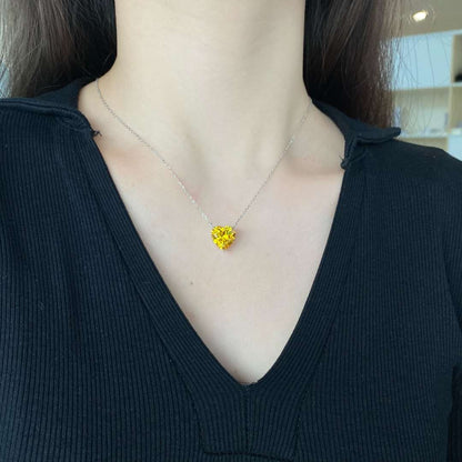 [LORA]6.0 carat Radiant Heart Shape Necklace