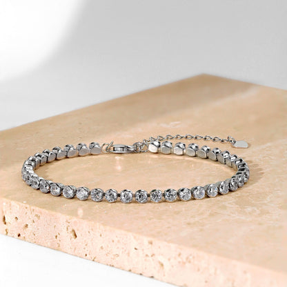[LORA]Ornate  Sparkling Round Cut Daily Bracelet