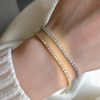 [LORA]Radiant Shinning Princess Cut Tennis Bracelet