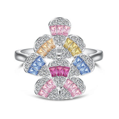 [LORA]Sparkling Colorful Water Drop Shape Daily Ring