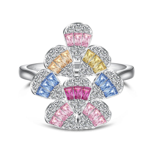 [LORA]Sparkling Colorful Water Drop Shape Daily Ring