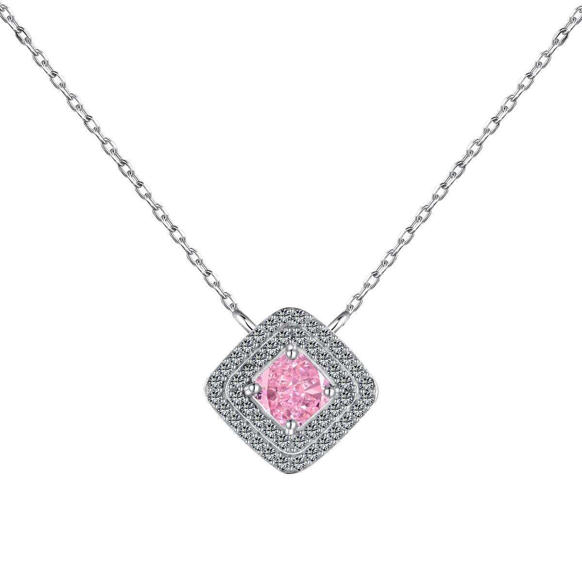 [LORA]Sparkling Asscher Cut Necklace