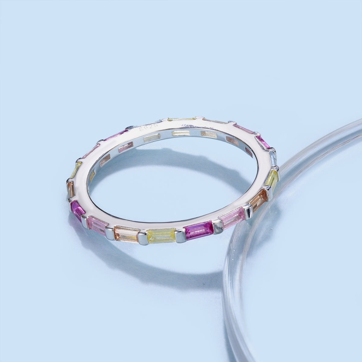 [LORA]Exquisite Multicolored Emerald Cut Daily Ring