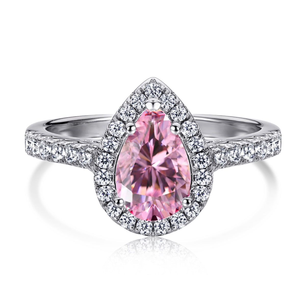 [LORA]1.0 Carat Luxurious Resplendent Water Drop Shape Wedding Ring