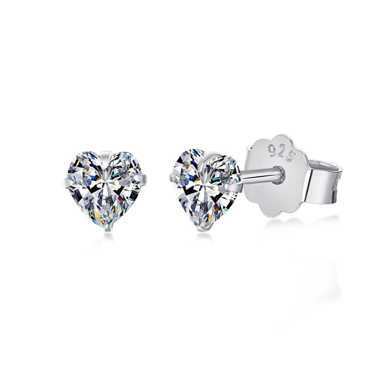 [LORA]Sparkling Heart Shaped Simple Earrings