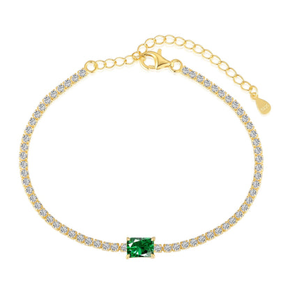 [LORA]1.0 Carat Unique Emerald Cut Banquet Bracelet