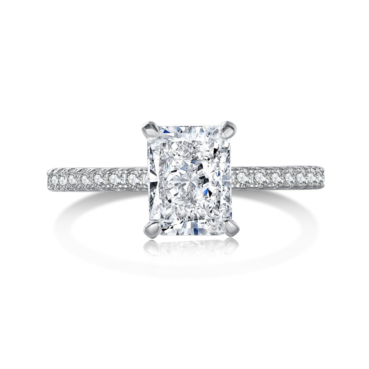 [LORA]2.0 Carat Dazzling Sparkling Radiant Cut Party Ring