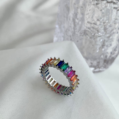 [LORA]Unique Colorful Radiant Cut RIng