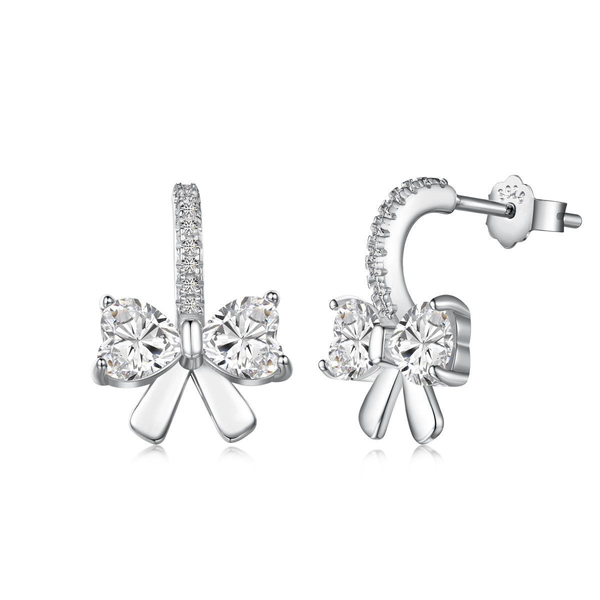 [LORA]Exquisite Earrings With Heart-Shaped Bow Design