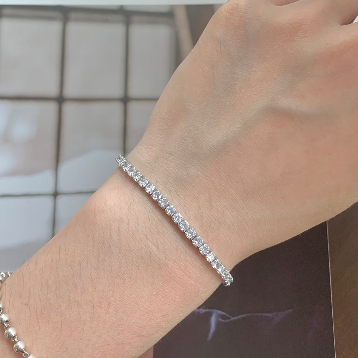 [LORA]Sparkling Round Cut Daily Bracelet