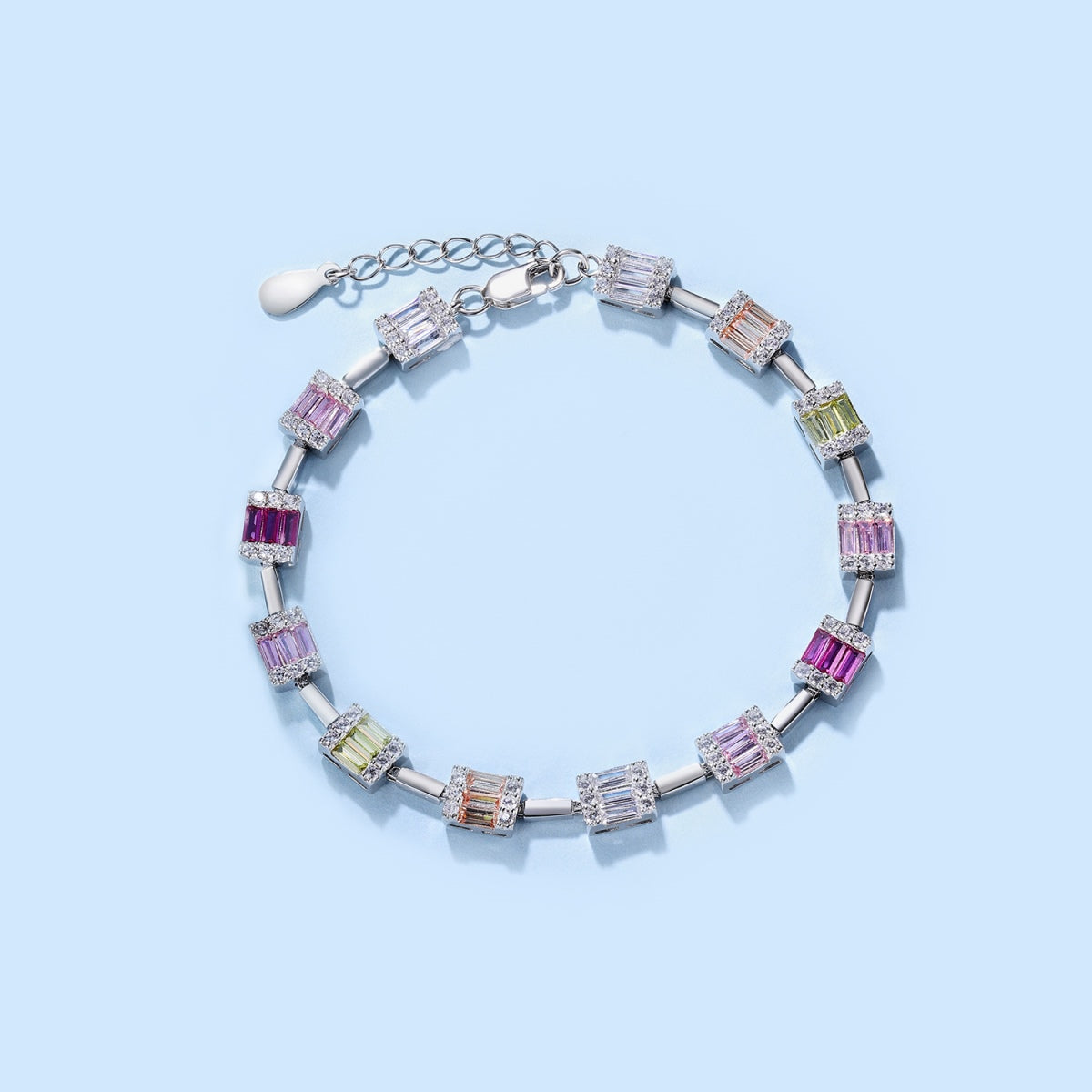 [LORA]Dainty Charming Emerald Cut Daily Bracelet