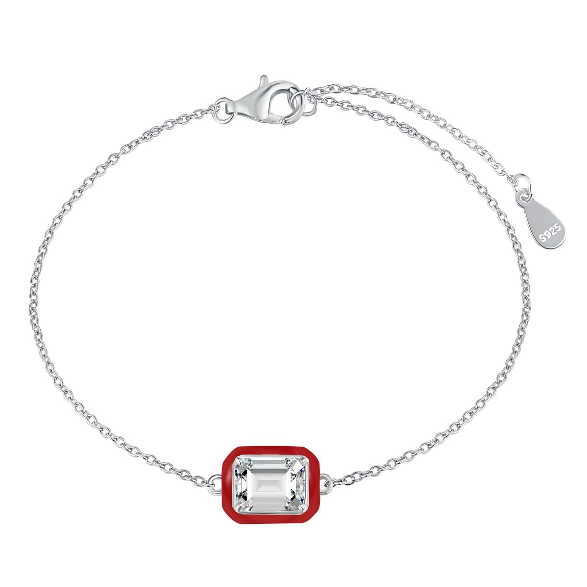 [LORA]2.0 Carat Sparkling Colorful Emerald Cut Daily Bracelet