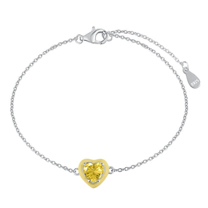 [LORA]Sparkling Romantic Heart Shape Lover Bracelet