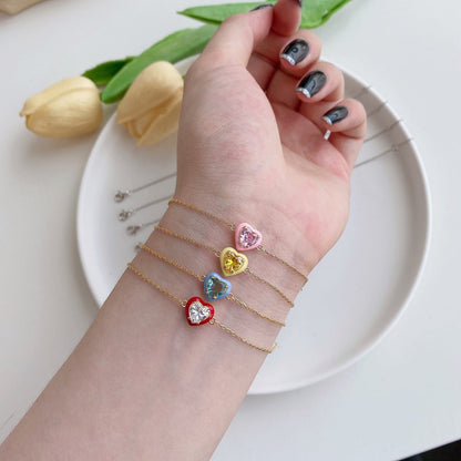 [LORA]Sparkling Romantic Heart Shape Lover Bracelet