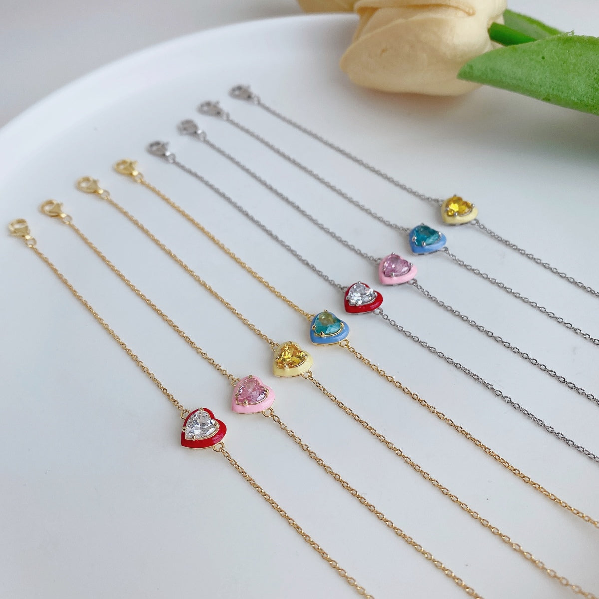 [LORA]Sparkling Romantic Heart Shape Lover Bracelet