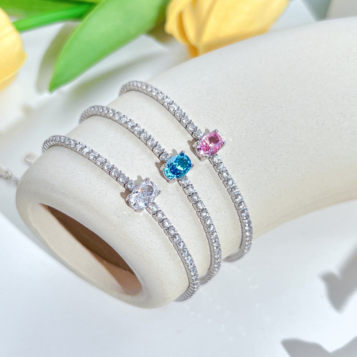 [LORA]0.75 Carat Exquisite Oval Cut Daily Bracelet