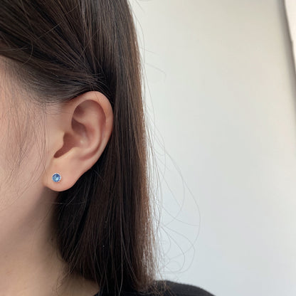 [LORA]Sparkling Colorful Round Shape Earrings