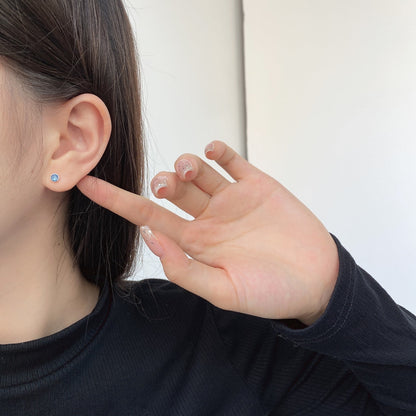 [LORA]Sparkling Colorful Round Shape Earrings