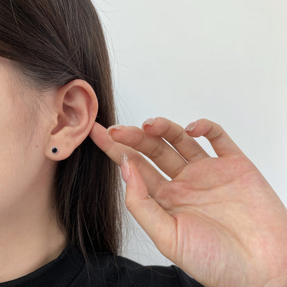 [LORA]Sparkling Colorful Round Shape Earrings