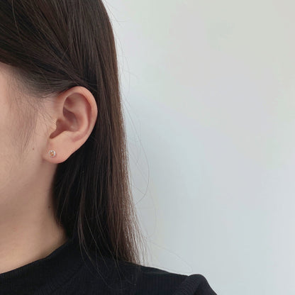 [LORA]Sparkling Colorful Round Shape Earrings