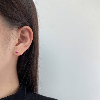 [LORA]Sparkling Colorful Round Shape Earrings