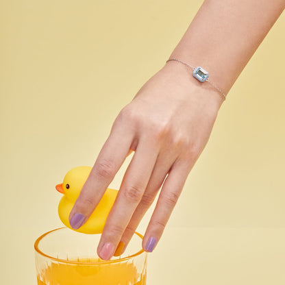 [LORA]2.0 Carat Sparkling Colorful Emerald Cut Daily Bracelet